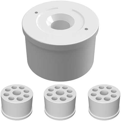 FORMUFIT 1-1/4" Caster PVC Fitting Adapter, Furniture Grade, White, Made in USA, UV-Resistant, Fits 1.660” Fitting Socket (4-Pack) - F114CF7-WH-4