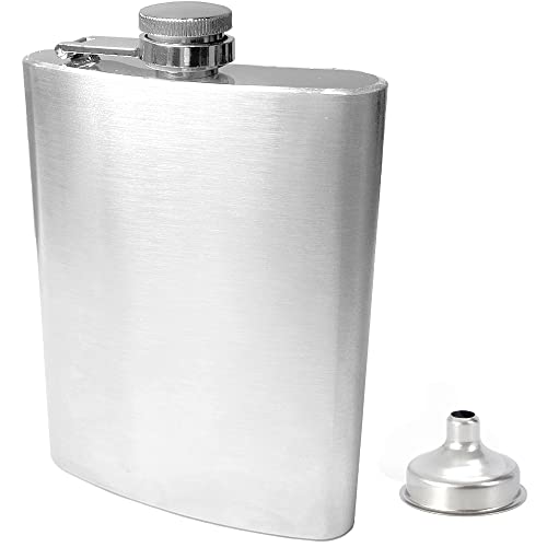 Newaner Edelstahl Flachmann und Trichter Set, 8 oz. 227ml, Silber-Newaner...