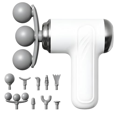 Image of Massage Gun for Pain Relief & Muscle Recovery, Deep Tissue Percussion Massager with 6 Heads, Long Battery Life, Quiet Portable Handheld Body Massager for Gym & Home Use