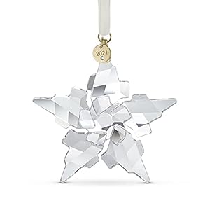 Swarovski 2021 Ornament, Clear Crystals with Champagne Gold Tone Finish Metal, Part of the Swarovski Annual Edition…
