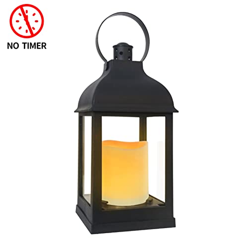 Decorative Candle Lanterns Flameless Battery-Operated, 10'' Indoor Outdoor Hanging Plastic Rustic Lantern Decor For Farmhouse, Wedding(Black, 1) #TOP2