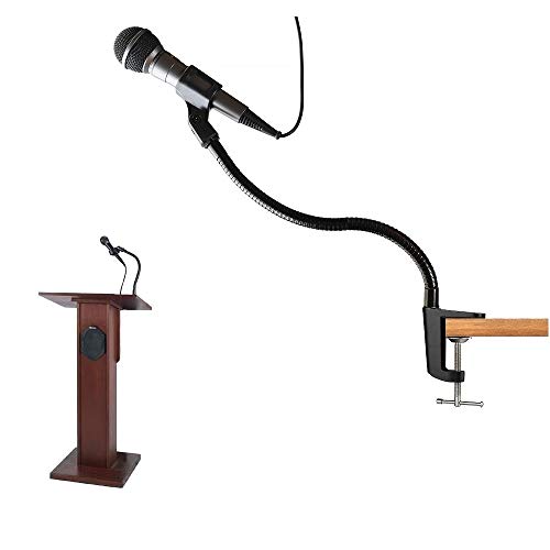 Image of Podium Mic Stand, Desk Mic Stand for Blue Yeti Snowball Microphone, Black, Steel with Plastic Components, Basic Style