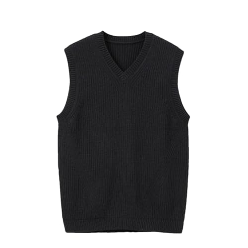 Men's V-Neck Knitted Vest Business Casual Classic Thick Sleeveless Sweater Vest