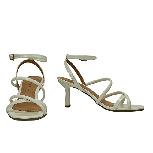 Sandália Salto Fino Tiras, Feminino, Ramarim, Marfim, 36