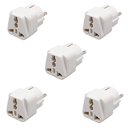 INIBUD 5 x Adaptateur Universel Convertisseur pour Brancher Tous Les Appareils au Plug Française