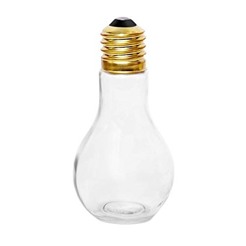 Preisvergleich Produktbild Goldyqin Kreative Sommerbirne Wasserflasche Kurzer Modus Niedlichen Milchsaft Glühbirnenform Tasse auslaufsicher PlasticBottle Party Cups - Transparent