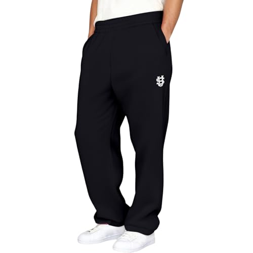 Men's Lounge Pants Lightweight Straight Wide Leg Sweatpants Baggy Yoga Pant with Pockets, S-2XL