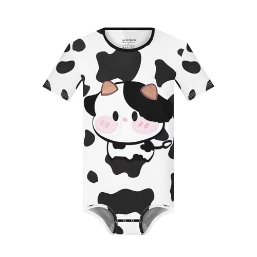 Body homme coton motif vache Landofgenie boutons-pression entrejambe