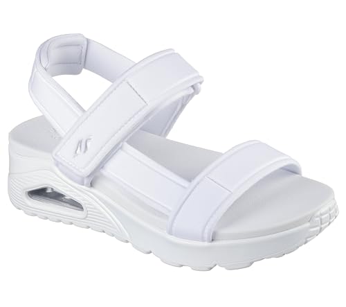 Skechers Skechers Women's UNO - SUMMER STAND2 T-strap sandal with Skech-Air, White, 8 M