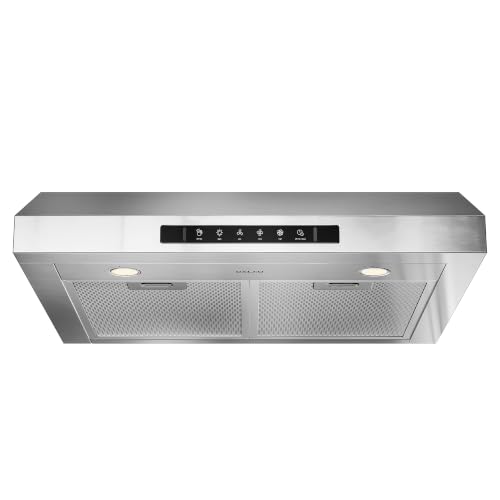 Image of 30 Inch Under Cabinet Range Hood with 900 CFM, 3 Speed Gesture Sensing Kitchen Ducted Exhaust Hood & Touch Control Panel, Stainless Steel Stove Vent Hood with 2 LED Lights