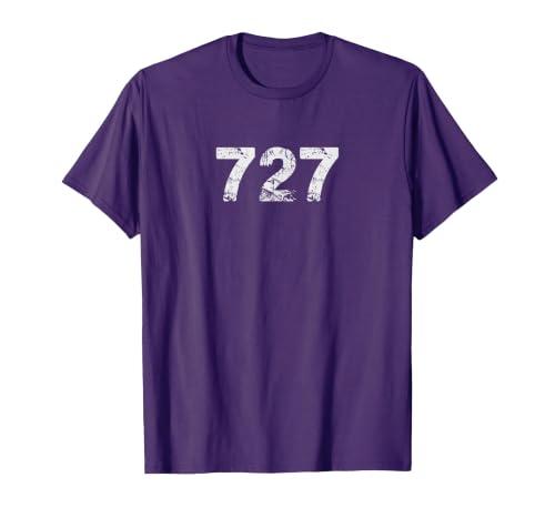727 Area Code t-Shirt for Pinellas County Florida T-Shirt, Men, Purple, Medium