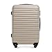 WITTCHEN Reisekoffer Rollkoffer Trolley Mittlerer Koffer Reisekoffer Hartschale aus ABS Mittelgroßkoffer mit 4 Spinner-Rollen Zahlenschloss Groove Line Größe M beige Lufthansa/Eurowings/Ryanair
