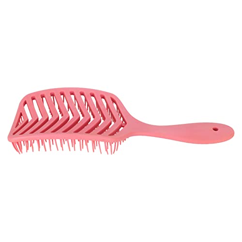 Hollow Out Hair Brush, Delicate Touch Vented Hair Brush Rounded Teeth Fast Blow Drying Detangling for Men Beard for Women (Rose Red) - Image 3