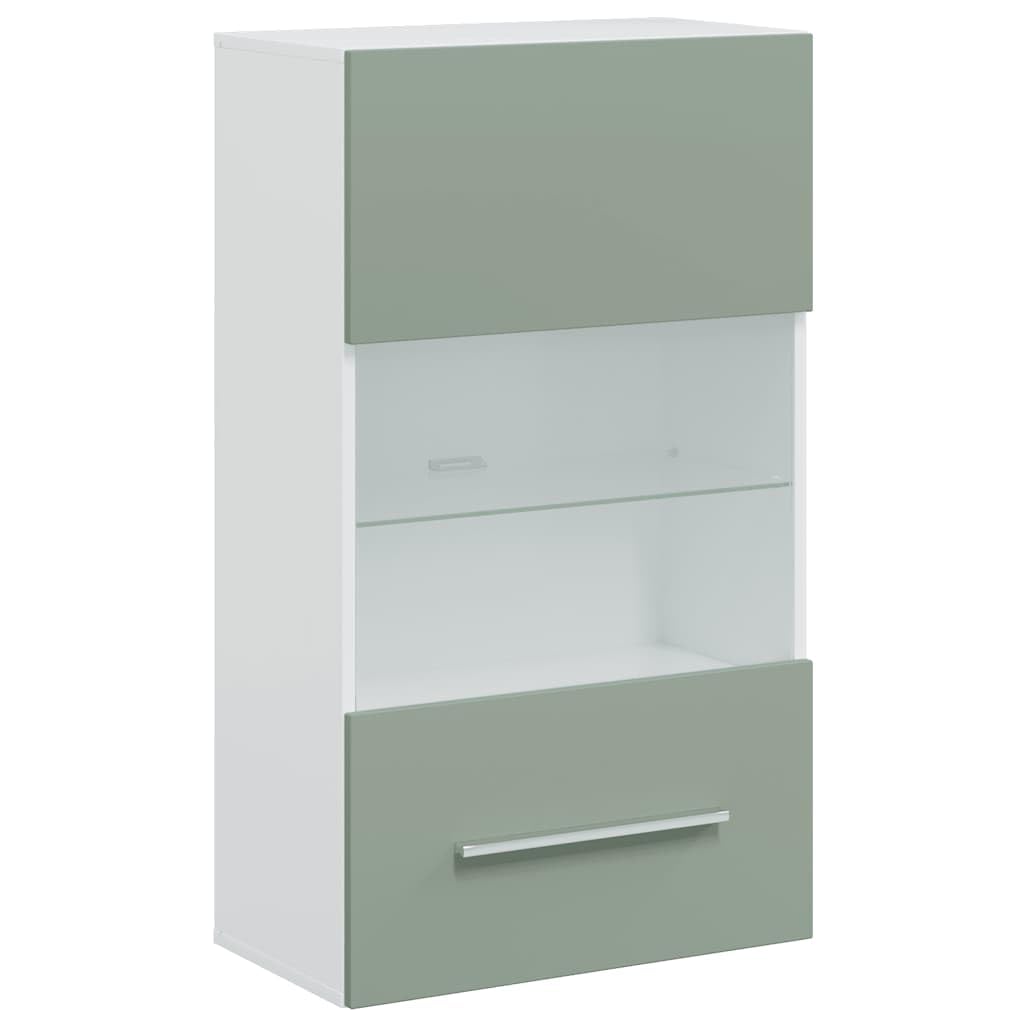 IKAYAA Set Arredamento Soggiorno Mobile Moderno 5 pz con Illuminazione a LED Parete attrezzata Soggiorno-Verde Oliva