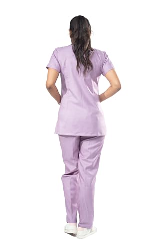 Image of UNIFORM CRAFT - Polyester Cotton Twill Nurse Uniforms - Ideal for Nurse Uniforms for Women | Clinic Uniforms | Scrub Suit for Nurses | Hospital Uniform, NT11 Violet 2XL