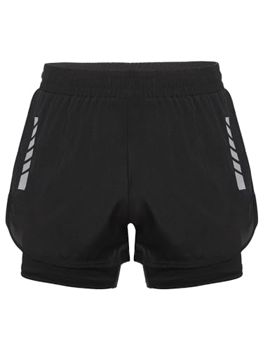 Kids Athletic Booty Shorts 2 in 1 Sport Shorts Boys Quick Dry Boxer Brief Liner Compression Short Leggings