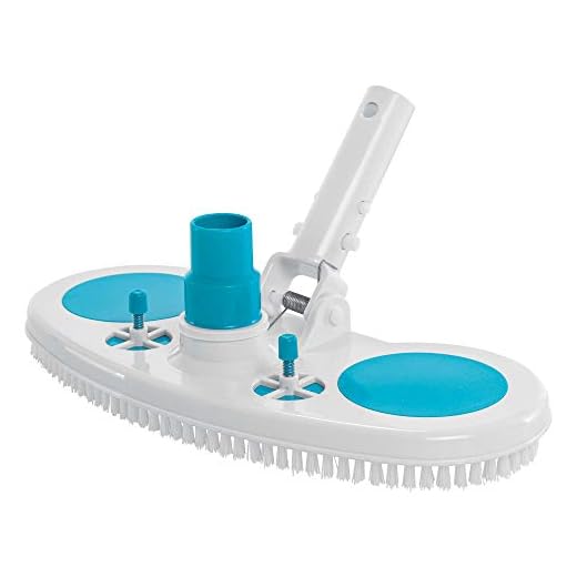 U.S. Pool Supply 13" Weighted Pool Vacuum Head with Nylon Bristles, Swivel Hose Connection, EZ Clip Handle - Connect 1-1/4" or 1-1/2" Hose - Removes Debris, Cleans Floors - Safe for Vinyl Lined Pools
