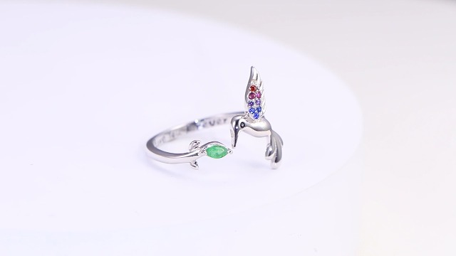 Sterling Silver Cardinal Hummingbird Urn Ring – Holds Ashes, Memorial Jewelry For Pet Loss