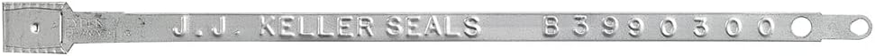 Flat-End Heavy-Duty Metal Seal 100-pk. - 8.375" Tamper-Evident, Tin-Plated Steel Seal - Trailer Seals Numbered & Embossed with J.J. Keller Seals, J. J. Keller & Associates, Inc.