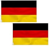 VKI 2 Stück Deutschland Flagge 90x150 cm | Deutschland Fahne, wetterfeste Nationalfahne mit...
