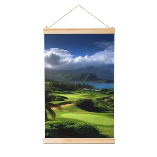 Impression sur toile hawaïenne pour habiller un grand mur vide de salon avec humour