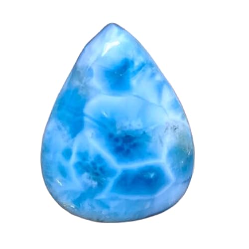 Larimar naturel en cabochon poire de 29x22mm pour la création de bijoux d'exception