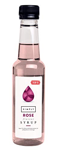 Simply Sugar Free Rose Syrup, Low Calorie, Vegan & Nut Free Flavoured Syrup for Coffee, Cocktails & Baking (250ml)