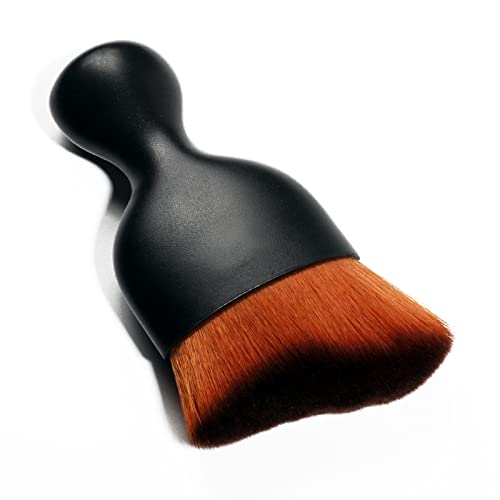 Image of AOCISKA Car Interior Detailing Brush,Soft Bristle Cleaning Brush Car Detailing Brush Dusting Brush,Car Interior Cleaning Tool,Auto Detail Brush Car Dash Duster Brush (Black&Brown)
