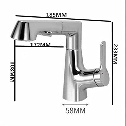 Robinet de lavabo for eau chaude et froide mitigeur extractible noir - 3