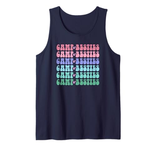 Groovy CAMP BESTIES Girls Campfire Crew Ladies Team Cousin Tank Top