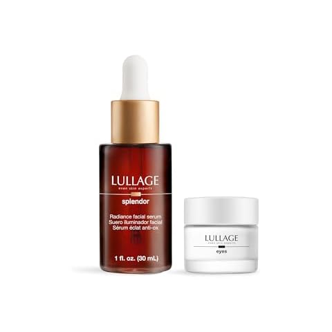 Lullage Radiant Facial Serum & Eye Cream Pack - Hyaluronic Acid, Vitamin C & Silk Tree Extract - Reduces Wrinkles, Puffiness & Dark Circles, Eco-Friendly, Dermatologically Tested - 1.5 fl oz Cover