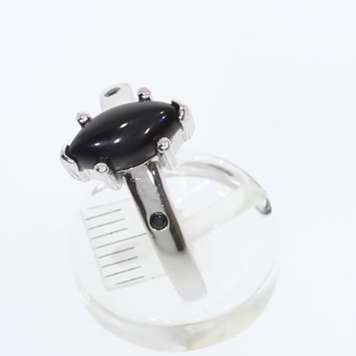 Bague en argent rhodié et pierre naturelle style français d'exception