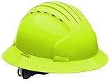 Evolution Deluxe 6161 280-EV6161-LY Full Brim Hard Hat with HDPE Shell, 6-Point Polyester Suspension and Wheel Ratchet Adjustment
