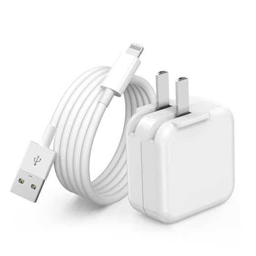iPad Charger,iPhone Charger Pad Cord Fast Charging 12W USB Wall Charge Foldable Portable Travel Plug with 6.6FT Lightning i Pad Fast Charging Cable Compatible with iPhone,iPad Mini 1/2/3/4/5,Air 1/2/3