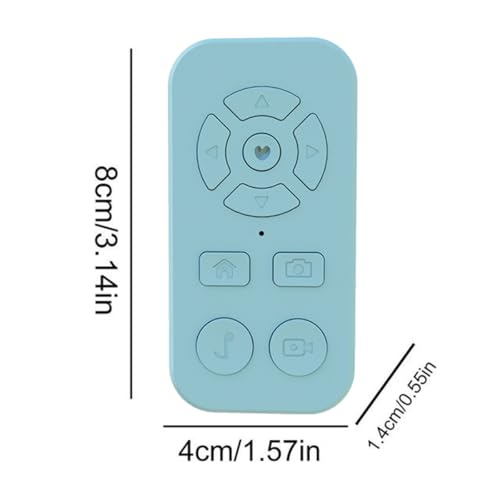 Generic スクロールリモコン 充電式スマホ ブルートゥースリモコン ページめくり 小型 Bluetoothリモコン 携帯操作 動画視聴・写真撮影 9キー携帯電話用 青