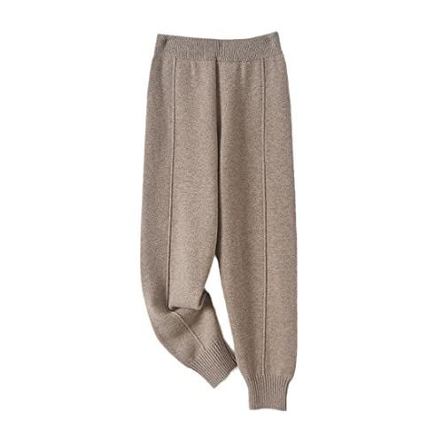 Pantalon 100% laine pour femme keusyoi couleur kaki chaud