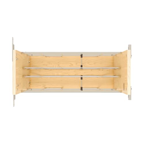 Rev-A-Shelf 8" Wooden Pullout Shelf Bakeware Organizer for Base Kitchen Cabinets with Soft Close and 100 Pound Ball-Bearings, 447-BCBBSC-8C