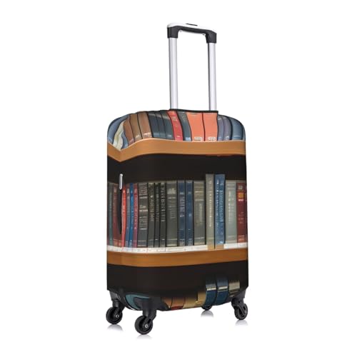 Library Bookshelf 1 Tsa Approved Luggage Cover For 18-32 Inch Suitcases Scratch-Resistant Stretch Luggage Cover3