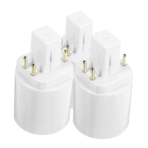 SHINEOFI Adaptateurs De Douille D’ampoule G24q Vers E27 Homologués, Convertisseurs Ignifuges 4 Broches, Compatibles Led, Pour Usage Domestique Et Professionnel, Lot De 3 Pièces, Tension Ac 100-240v