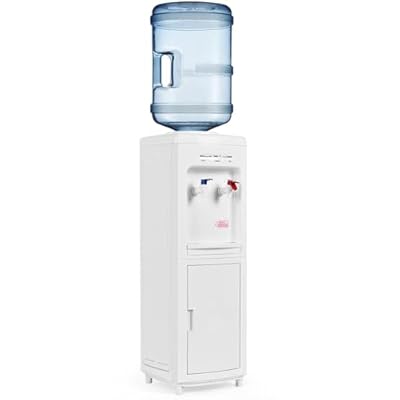 ARLIME Hot & Cold Water Dispenser, Top-Loading Water Cooler Dispenser for 3-5 Gallon Bottles, Child Safety Lock, Removable Drip Tray, Perfect for Home Ofiice, School