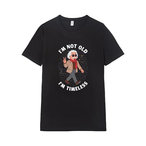 Pampling Short Sleeve T-Shirt, 100% Cotton, Unisex Clothing for Men and Women, Screen Printed with Crew Neck and Straight Fit, Color Black (Im Timeless, M)