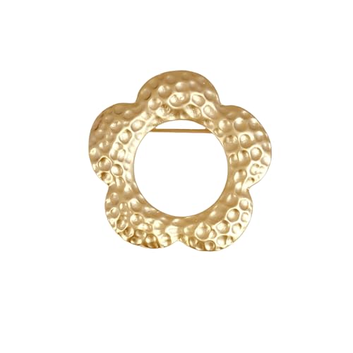 Image of Gold Brooches for Women Ladies Yellow Broach Flower Bow Rhinestone Lapel Pins Blazer Dress Denim Jacket Accessories