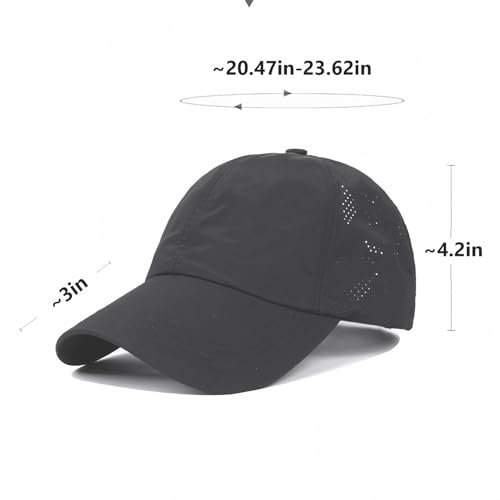 Image of Quick Dry Fit Baseball Cap - Water Repellent Sun Hat for Fishing, Running, Hiking, Golf, Surfing, Sailing, Boating