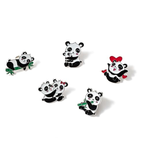 Image of Panda Cute Oil Dripping Panda Brooch Outdoors Lapel Pins Badge Brooch Pins (Bro000001)