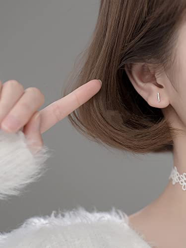 18G Bar Earrings 925 Sterling Silver Tiny Stud Cartilage Earring for Women Girls Minimalist Small Short Bars 3mm Balls Tragus Post Barbell Screw Back Hypoallergenic Piercing Ear Jewelry4