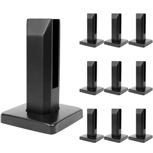 LukLoy 10 Pack 2.1lb 304 Stainless Steel Square Glass Spigots Pool Fence Spigot Clamp Home Garden Stairs Balustrade Railing Balcony Glass Floor Clamp (10 Pack, Each NW 2.1lb, GW 3.0lb)-Level 2