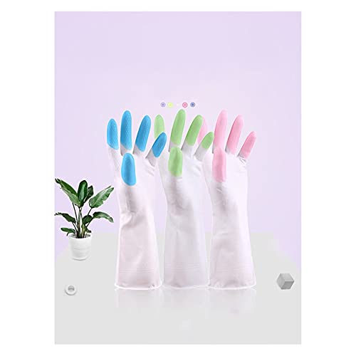 Waterdichte rubberen keukenschotel washandschoenen herbruikbare huishoudelijke badkamer reinigingshandschoenen (Color… - Image 6