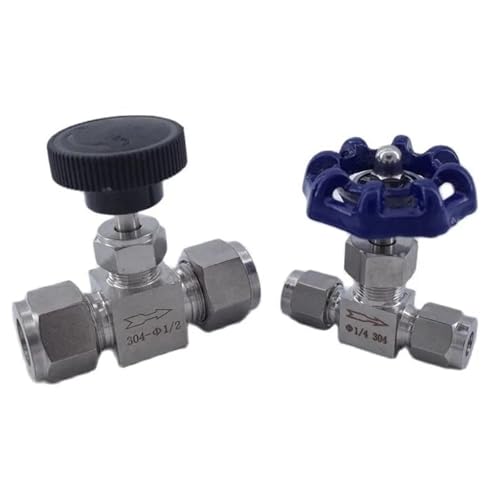 Válvula de aguja de 3mm SS304 ajustable para grúa de control de flujo recta 2