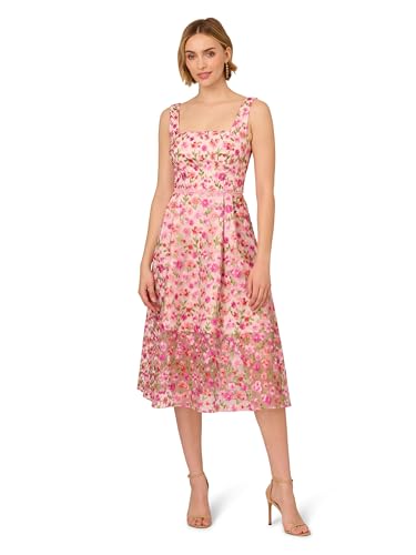 Image of Adrianna Papell Women's Floral Embroidery Midi Dress