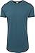 Urban Classics Homme Shaped Long Tee Manches Courtes Ourlet Arrondi Col Rond Basique Streetwear Minimaliste 100 Coton Jersey, Turquoise (Teal 1143), XL EU